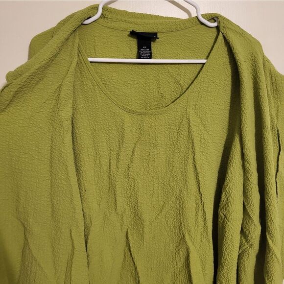 Maggie Barnes Green Tank Shacket Combo, Plus Size 4X 30/32 - Picture 4 of 7